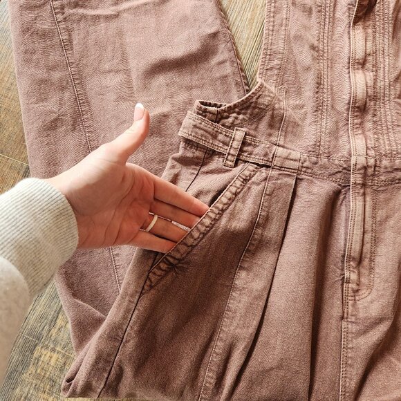 Free People Think About Me Overalls Size Small in Washed Mauve - Picture 5 of 9
